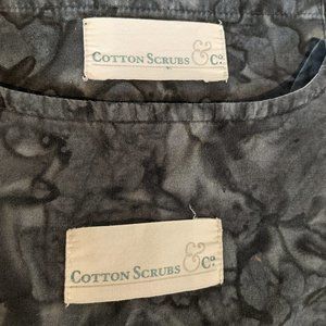 Cotton Scrubs & Co Black Batik Scrub Set (top & pant) in size 2XL, EUC!